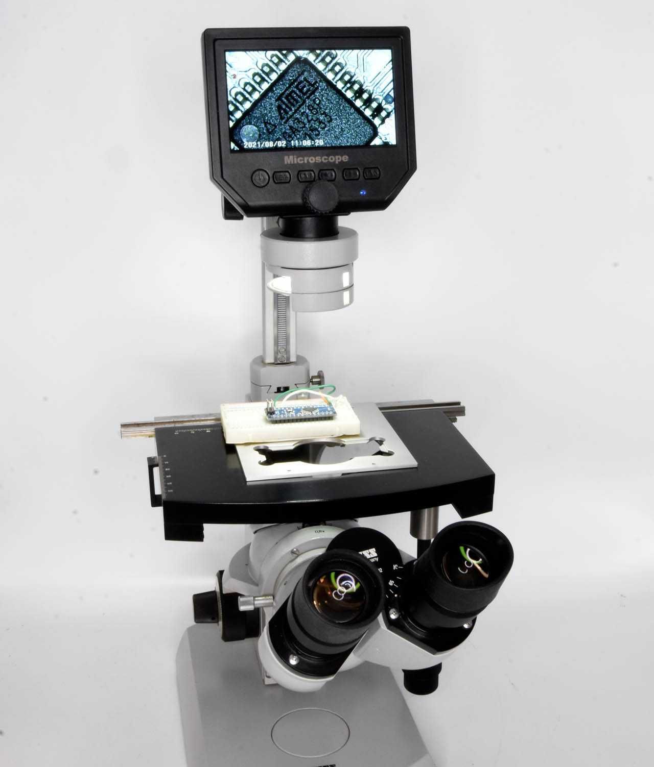Microscopio Biologico invertido ZEISS com lupa digital LED Video Foto