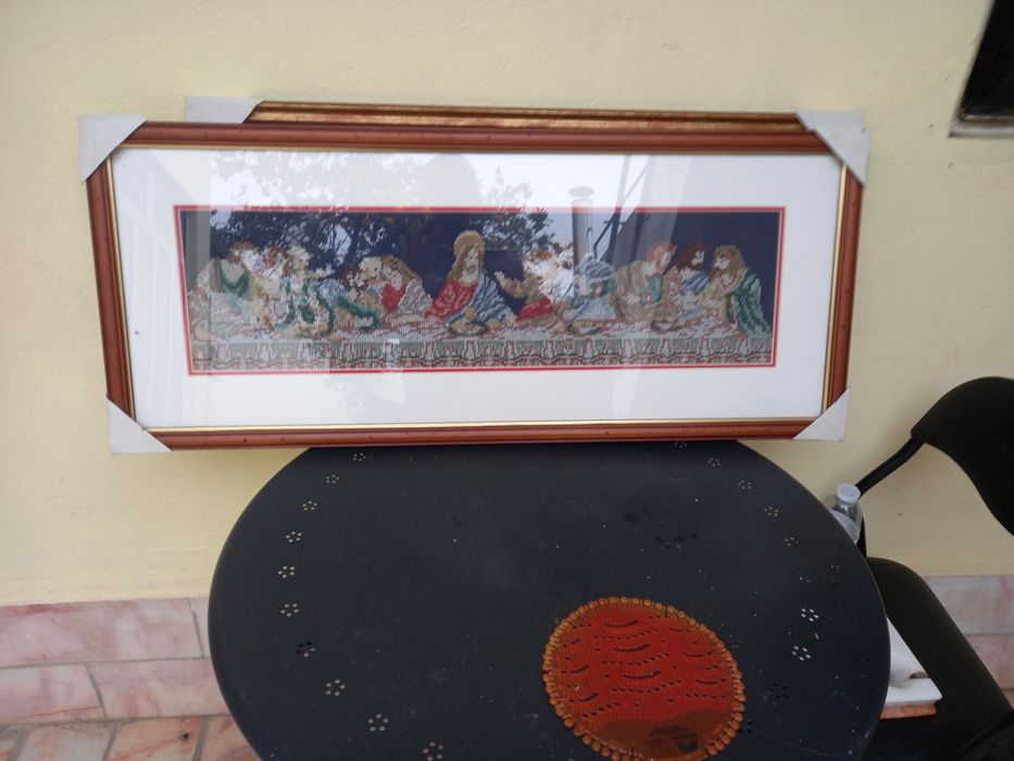 2 Quadros bordados da Sagrada Faimilia