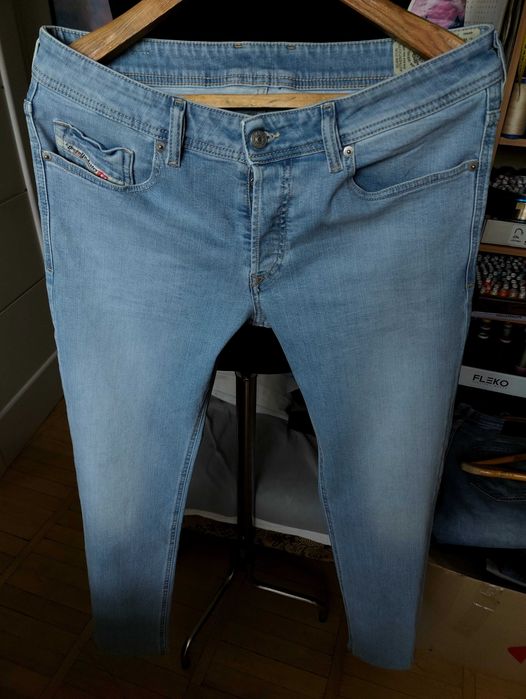Джинсы Diesel Sleenker jeans Italy w33 stretch blue.