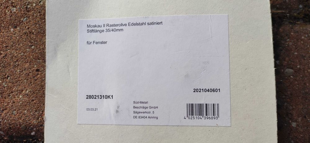 Klamka okienna - stal nierdzewna