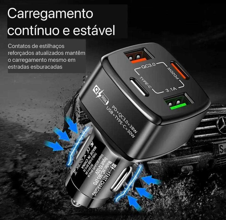 Carregador de isqueiro USB Para Carro