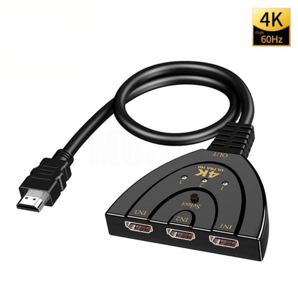 Cabo HDMI com 3 entradas e 1 saida adaptador