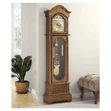 годинник напольний підлоговий  Grandfather clock in mission oak finish