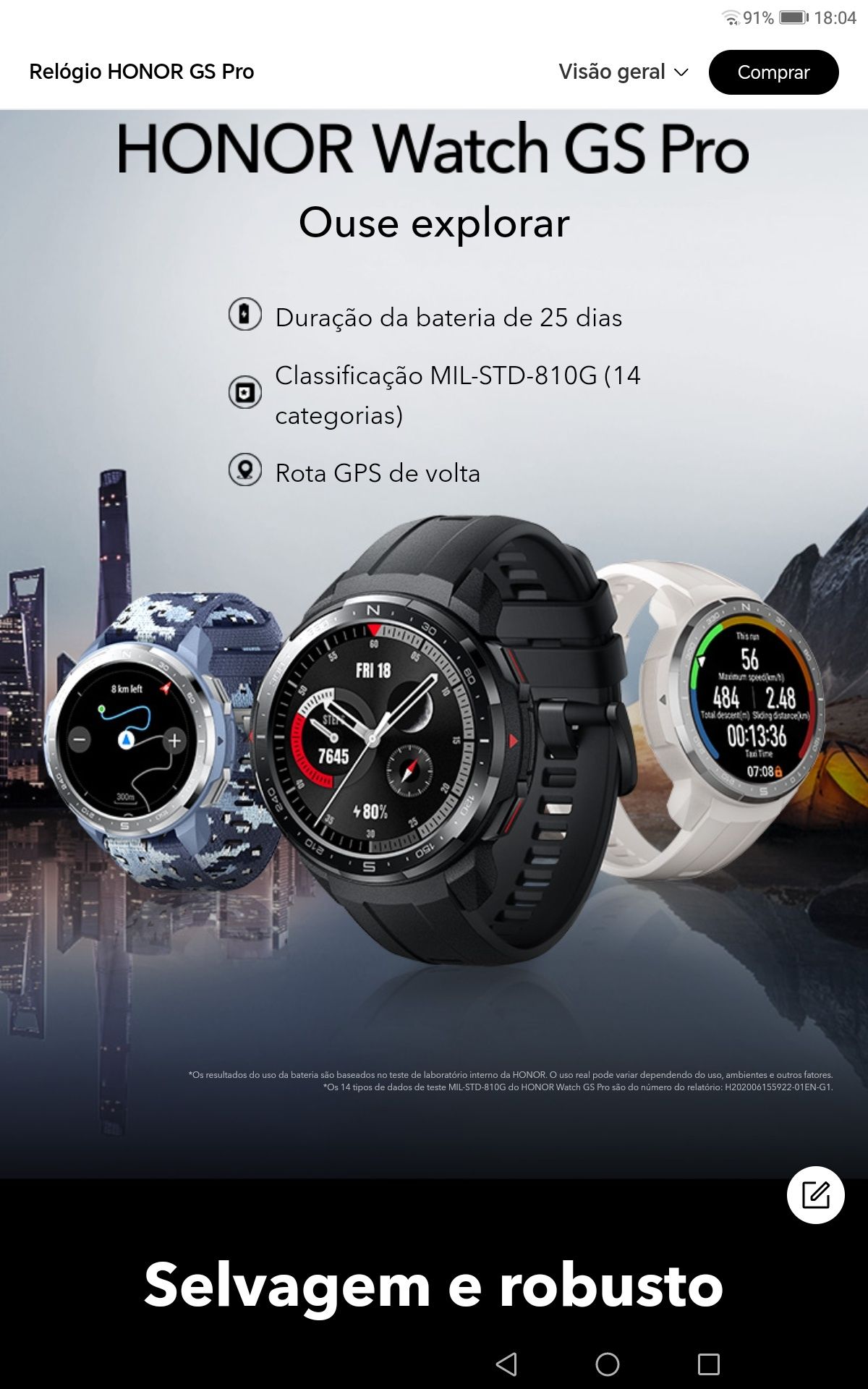 Smartwatch Honor GS Pro
