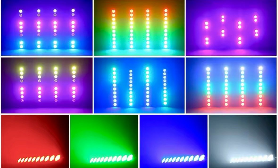 4 x LED BAR COB 10x10W 4 in 1 RGBW 100W DMX powercon nowy zestaw mocne
