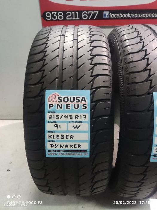 2 pneus semi novos 215-45r17 kleber - oferta dos portes