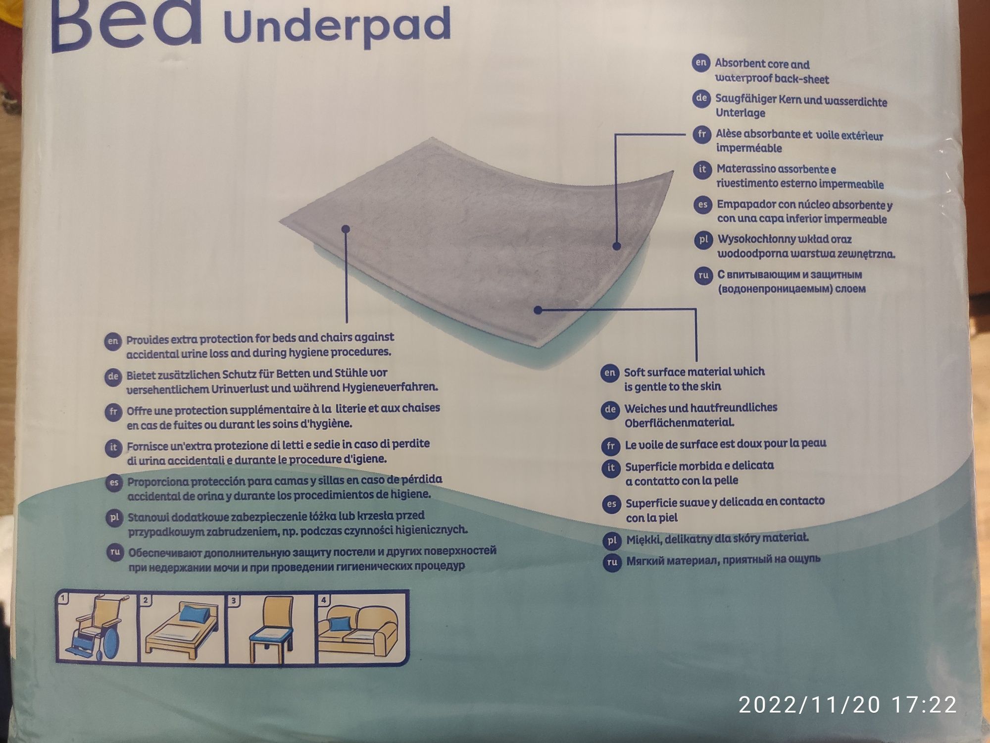 Пиленки Tena Bed Underpad 30 шт. 60х90