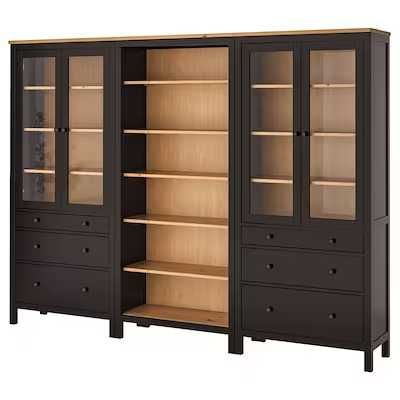 Biblioteczka ikea  HEMNES Witryna z 3 szufl czarnybrąz 90x197 nowa !!