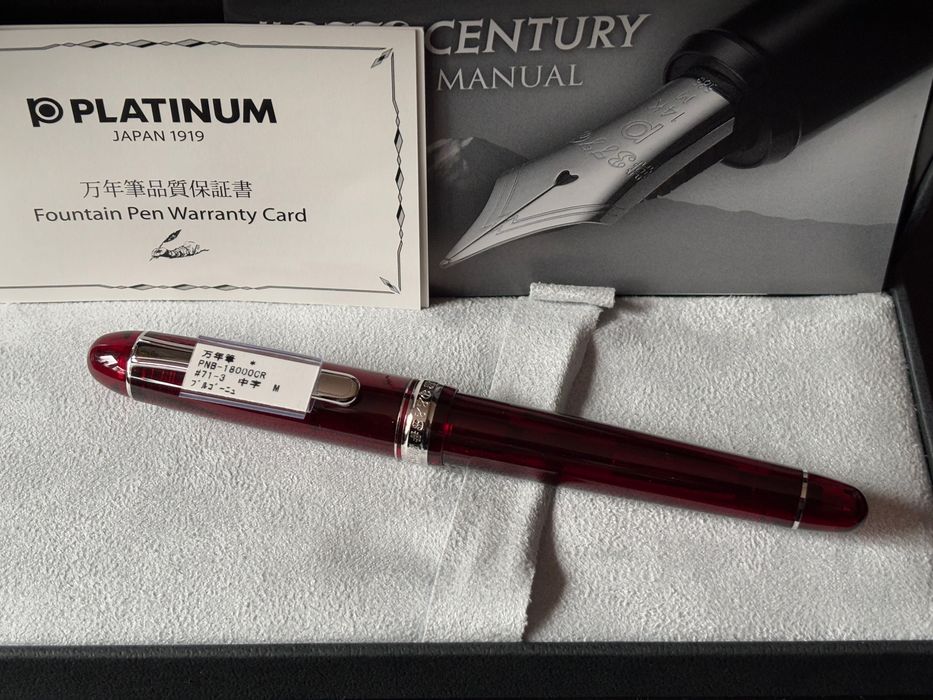Pióro wieczne Platinum #3776 Bourgogne Rhodium „M” +atr.