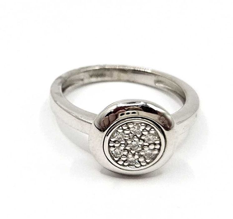 Pierścionek W. KRUK białe złoto 585 brylanty 0,1 ct rozmiar 12