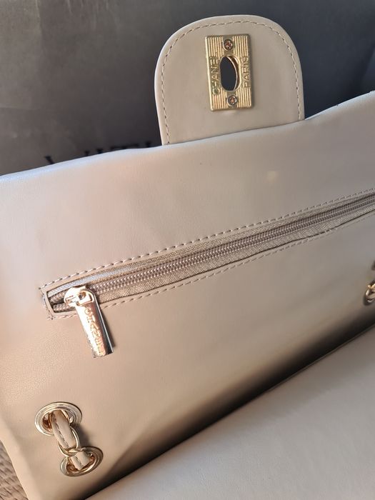 Classic Bag flap Chanel beige bezowa