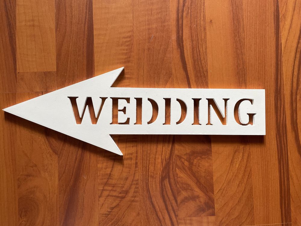 Стрелочка с надписью свадьба, Wedding