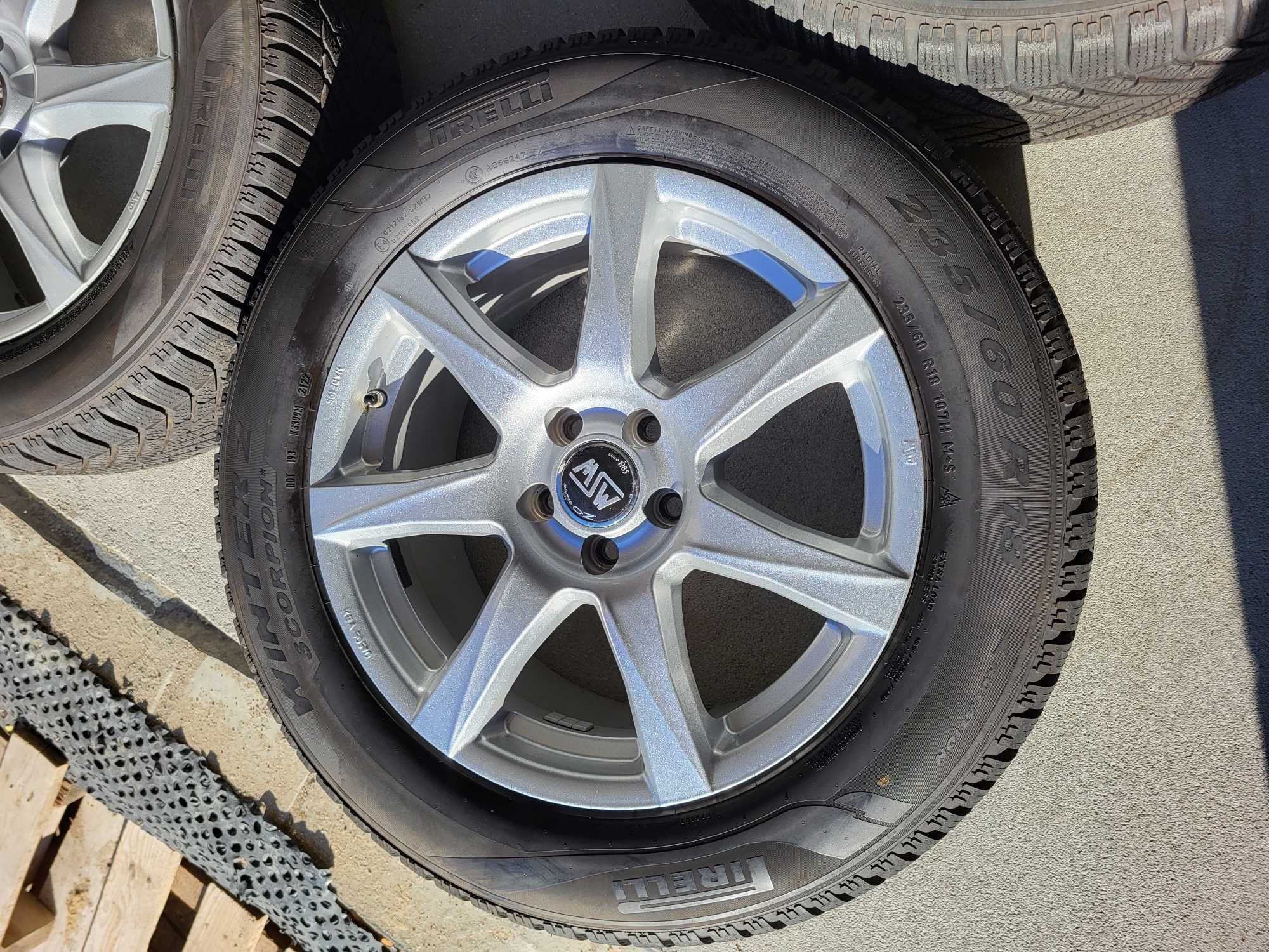 [k80] Koła zimowe 18 Cali 5x112 Pirelli 235/60/18 6mm 22r
