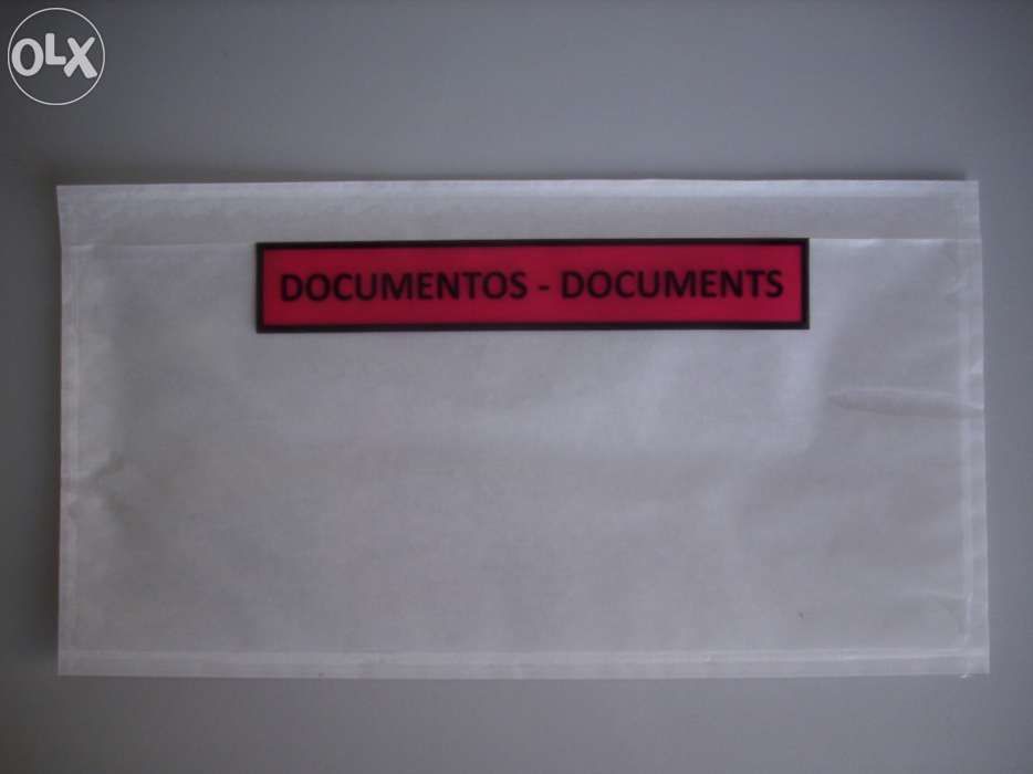 Envelopes auto adesivos, bolsa contém documentos DL 235x125mm