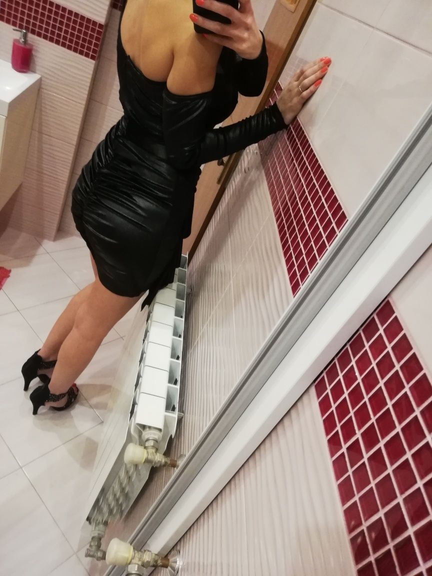 Czarna sukienka Lou Norah 34 xs s sexy panieński wesele sylwester