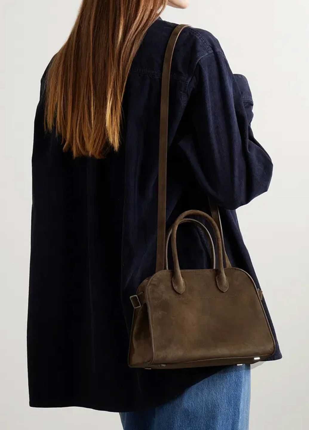 Сумка The Row Soft Margaux 10 Bag in Suede Mocha