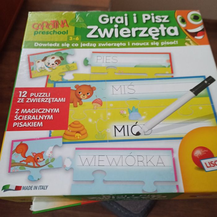 Graj i pisz, puzzle zmazywalne.
