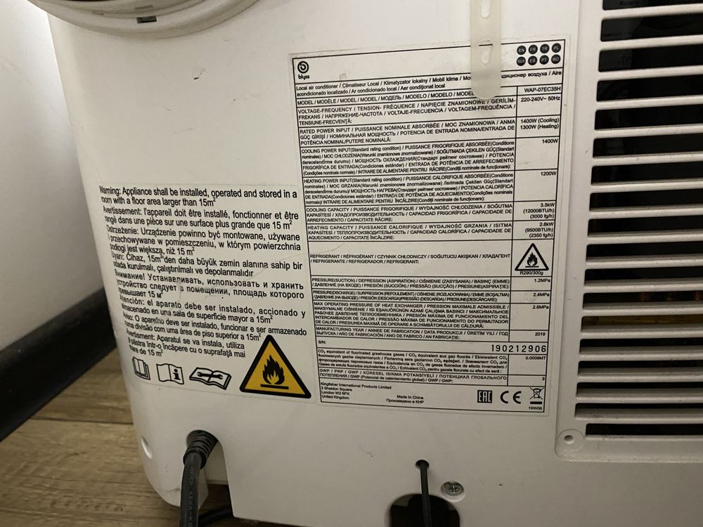 Klimatyzator stojacy przenosny WAP-07EC36H 1400W chlodzenie grzanie