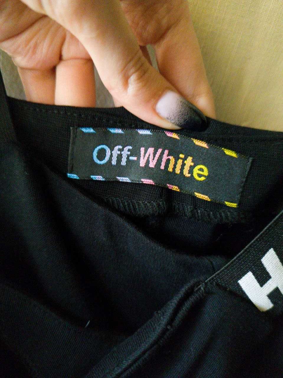 Текстильное платье чёрного цвета с акцентными лямками. Off-white