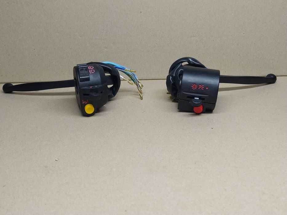 Блоки кнопок руля мопеда Альфа Дельта правый, левый с подсосом +рычаги