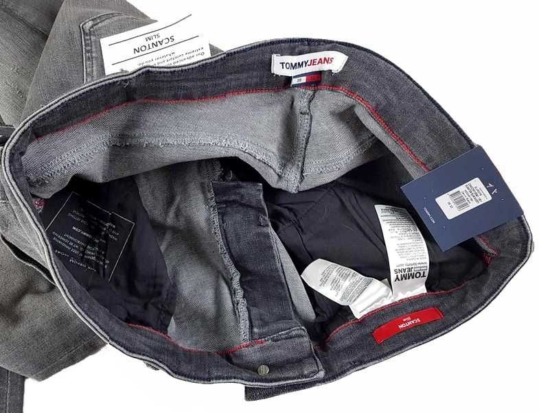 Męskie jeansy Tommy Jeans Scanton -Slim szare Hilfiger nowe - W38/L32