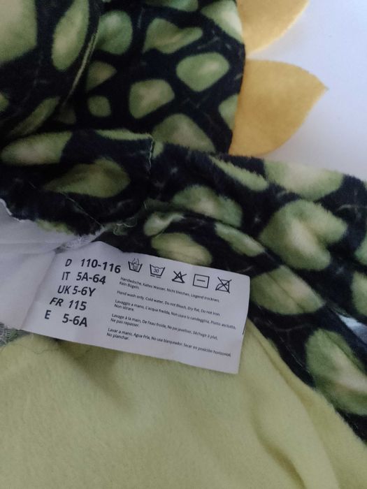 NOWY strój karnawałowy DINOZAURA SMOKA TRICERATOPSA bal 110/116 529