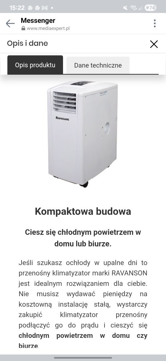 Klimatyzator Rovanson KY-14000