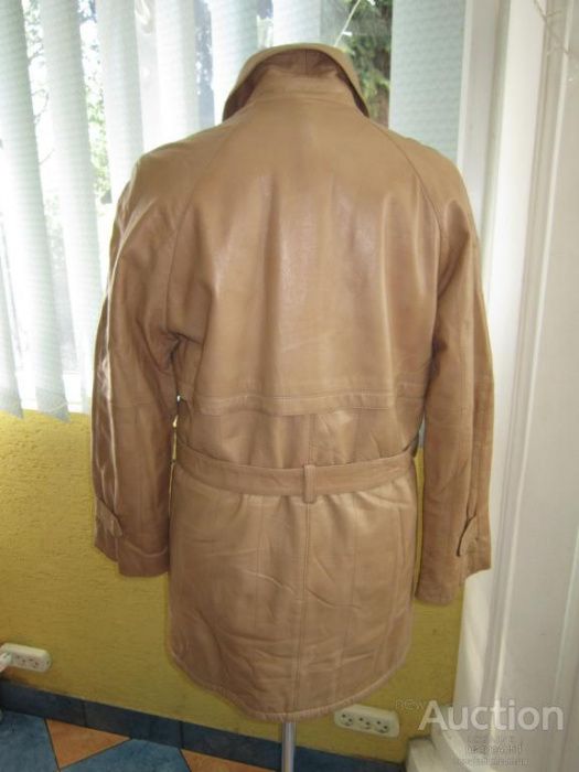 Кожаный утепленный мужской плащ (куртка) LEDERMANN  48