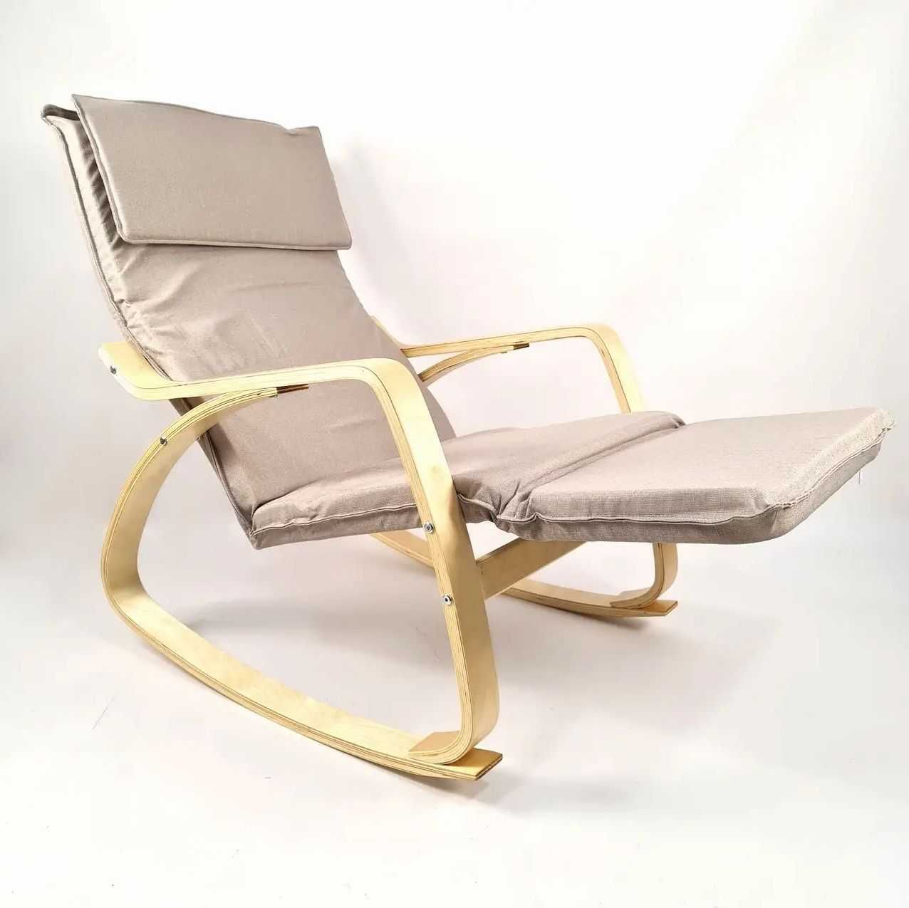 Крісло гойдалка для квартири, кресло качалка Style нова Natural Beige