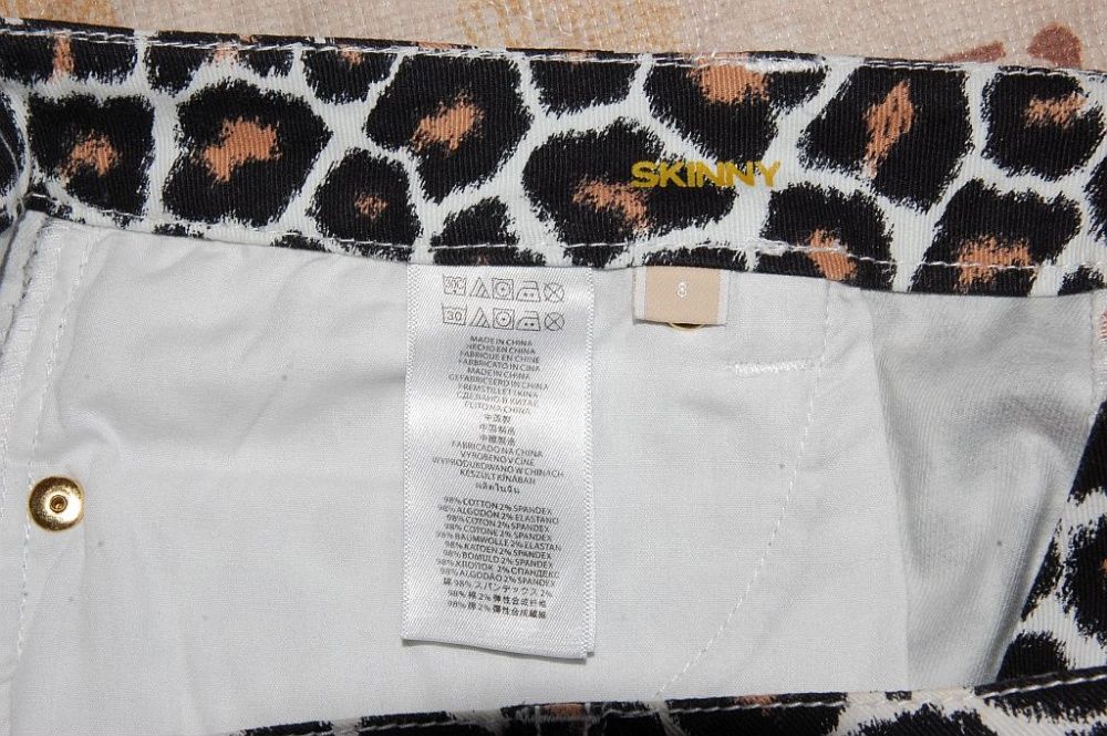 брюки Michael Kors Leopard skinny оригинал новые размер 8-ка 30