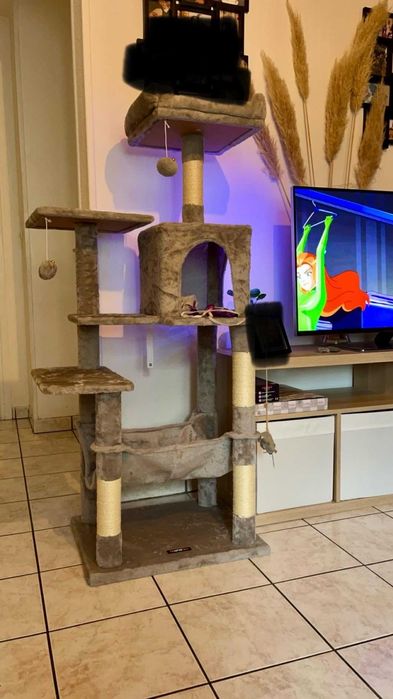 Drapak dla kota Wysoki duży drapak dla kota domek legowisko 143cm NOWY