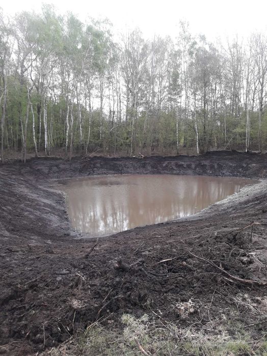 Kopanie, odmulanie stawów koparka linowa (wędką)