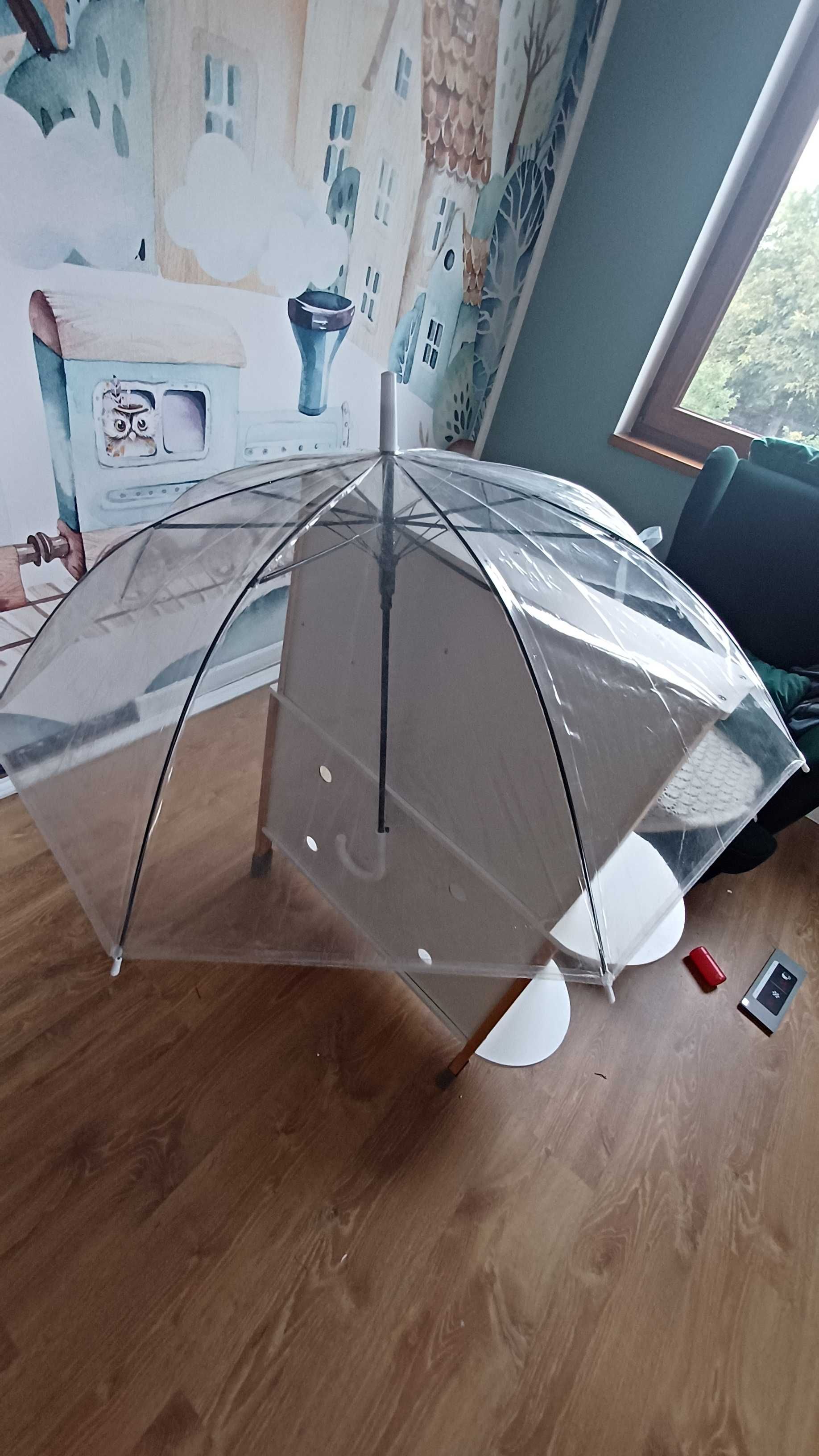 Nowy przezroczysty parasol ślub wesele na sesje transparentny nowe
