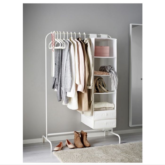 Suporte p/cabides, branco, 99x152 cm