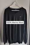 Czarny męski sweter Fred Perry 100% Merino Wool , XL