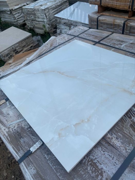 Płytki gresowe 60x60 ceramiczne podłoga, ściana poler BIEL Z MARMUREM