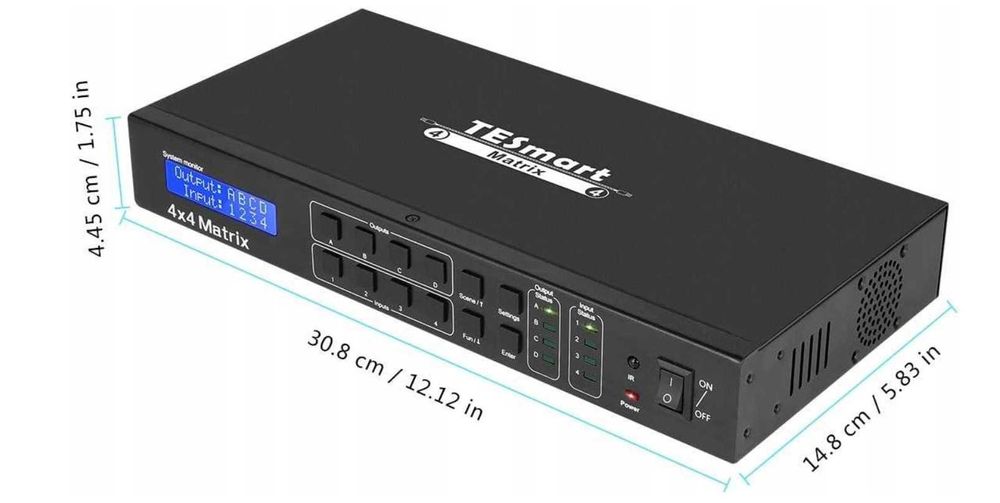 Przełącznik KVM switch HDMI Matrix 4x4 4K Ultra HD RS232 TCP/IP
