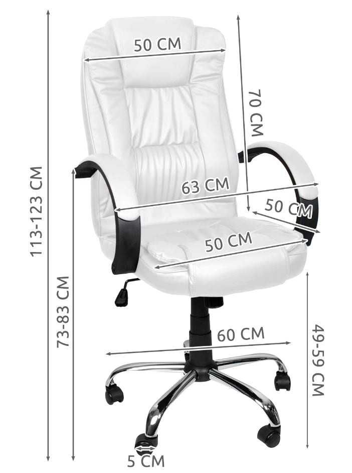 Wygodny FOTEL BIUROWY Krzesło Biurowe TILT Chrom Obrotowy Biały FV 23%