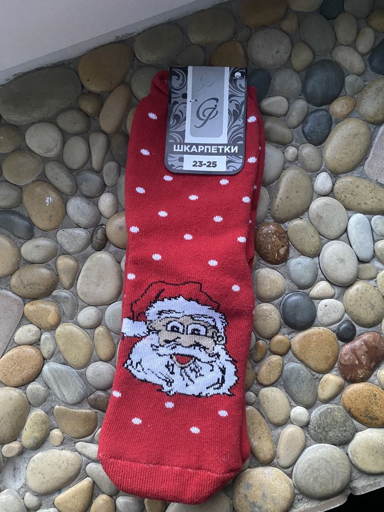 Новорічні шкарпетки з Санта-Клаусом