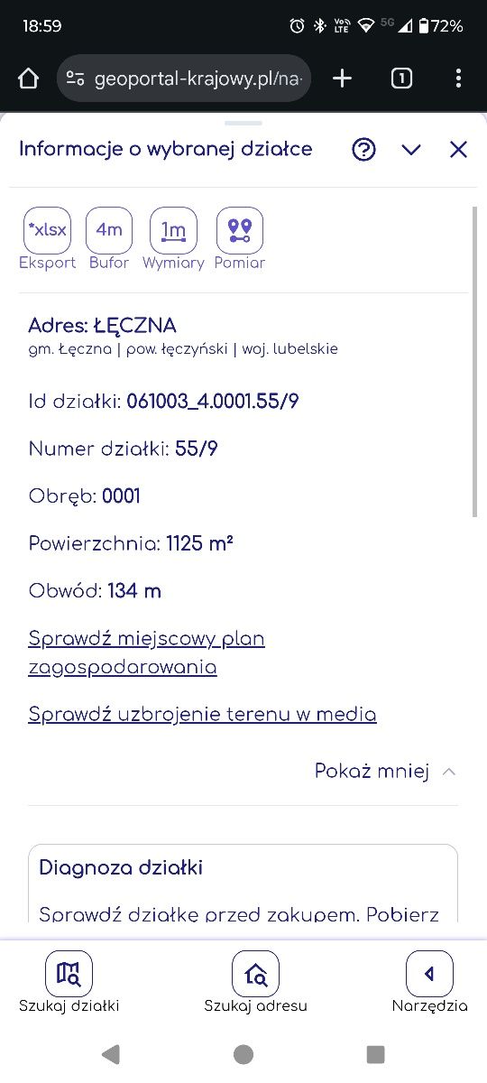Sprzedam działkę budowlaną Łęczna 11 ar
