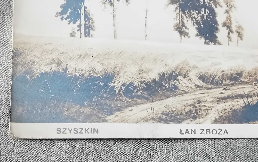 Pocztówka:  Szyszkin - Łan zboża. Pieczęć Szkoły. Podchor. W. Polskich
