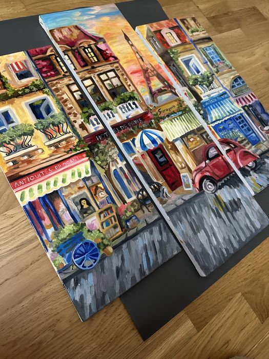 Триптих. Париж. Картина олією