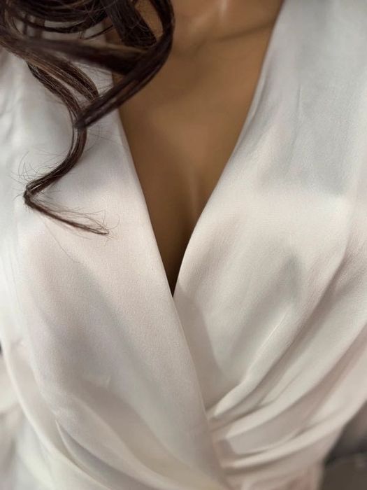 Asos Ślubna Minimalistyczna Satynowa Sukienka 46