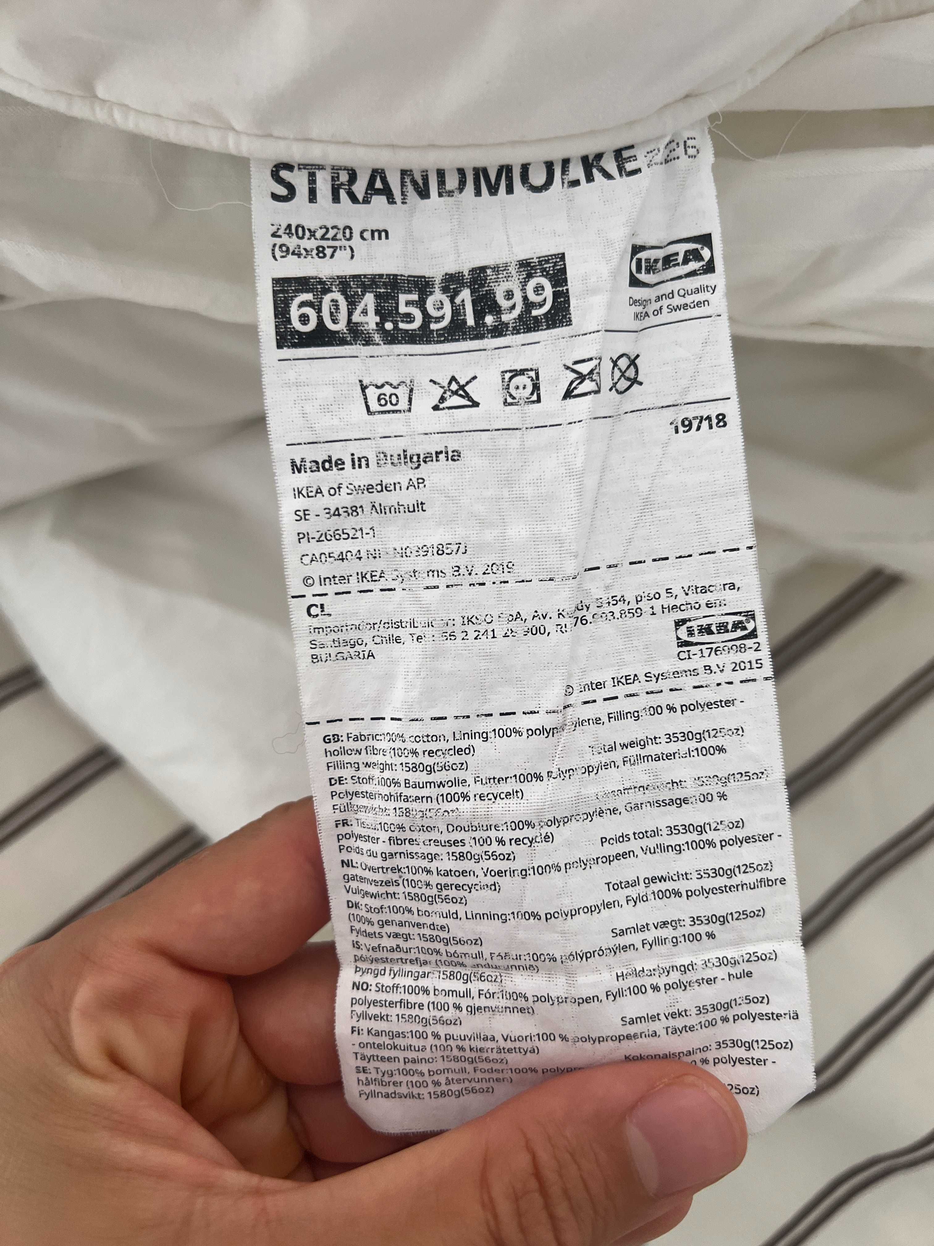 Ikea STRANDMOLKE edredão, quente, 240x220 cm