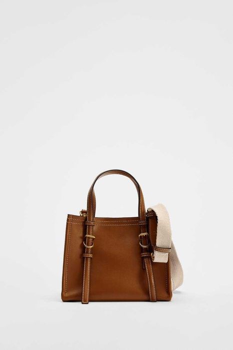 Torebka ZARA brązowa 6224/410 na ramię MINI TOREBKA TYPU SHOPPER hit