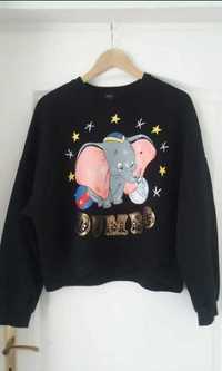 bluza Bershka S- czarna z aplikacją Dumbo/Disney-oversize