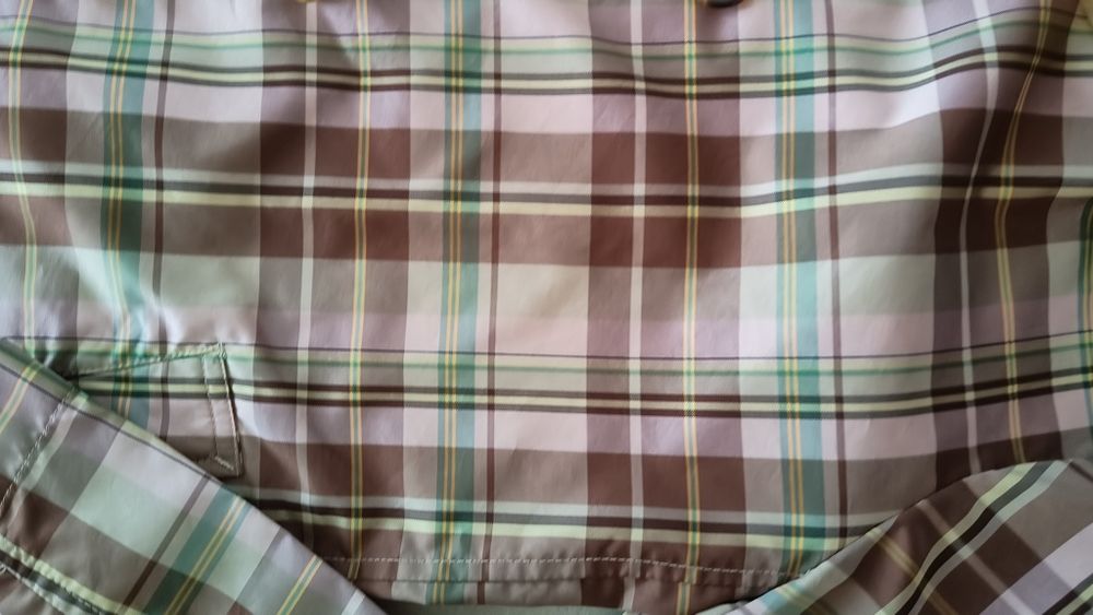 Płaszcz wiosenny Gap s 36 krata prochowiec różowy brąz beż