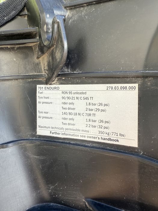 Banco original Husqvarna 701