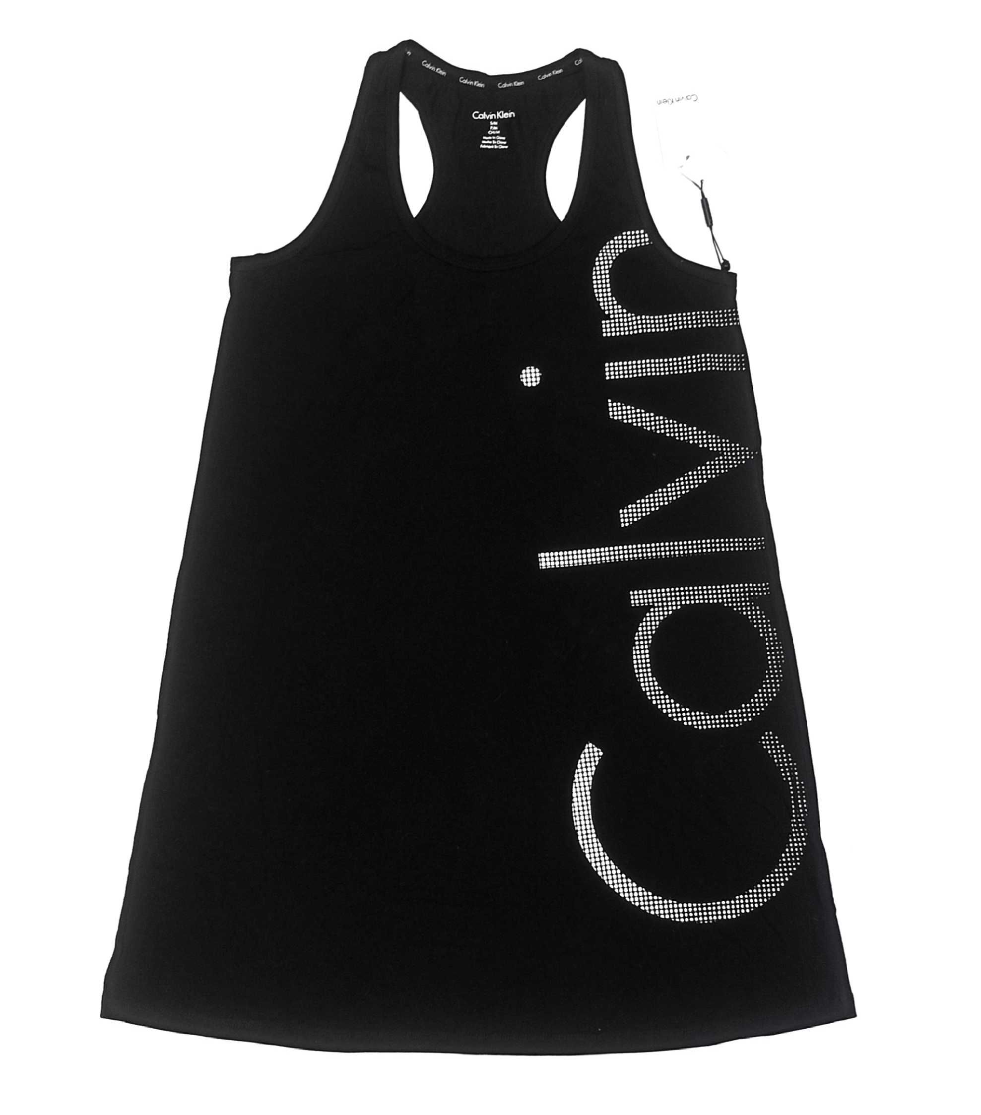 CALVIN KLEIN Sukienka Tank Top T-Shirt Koszulka Tunika Czarna Sportowa