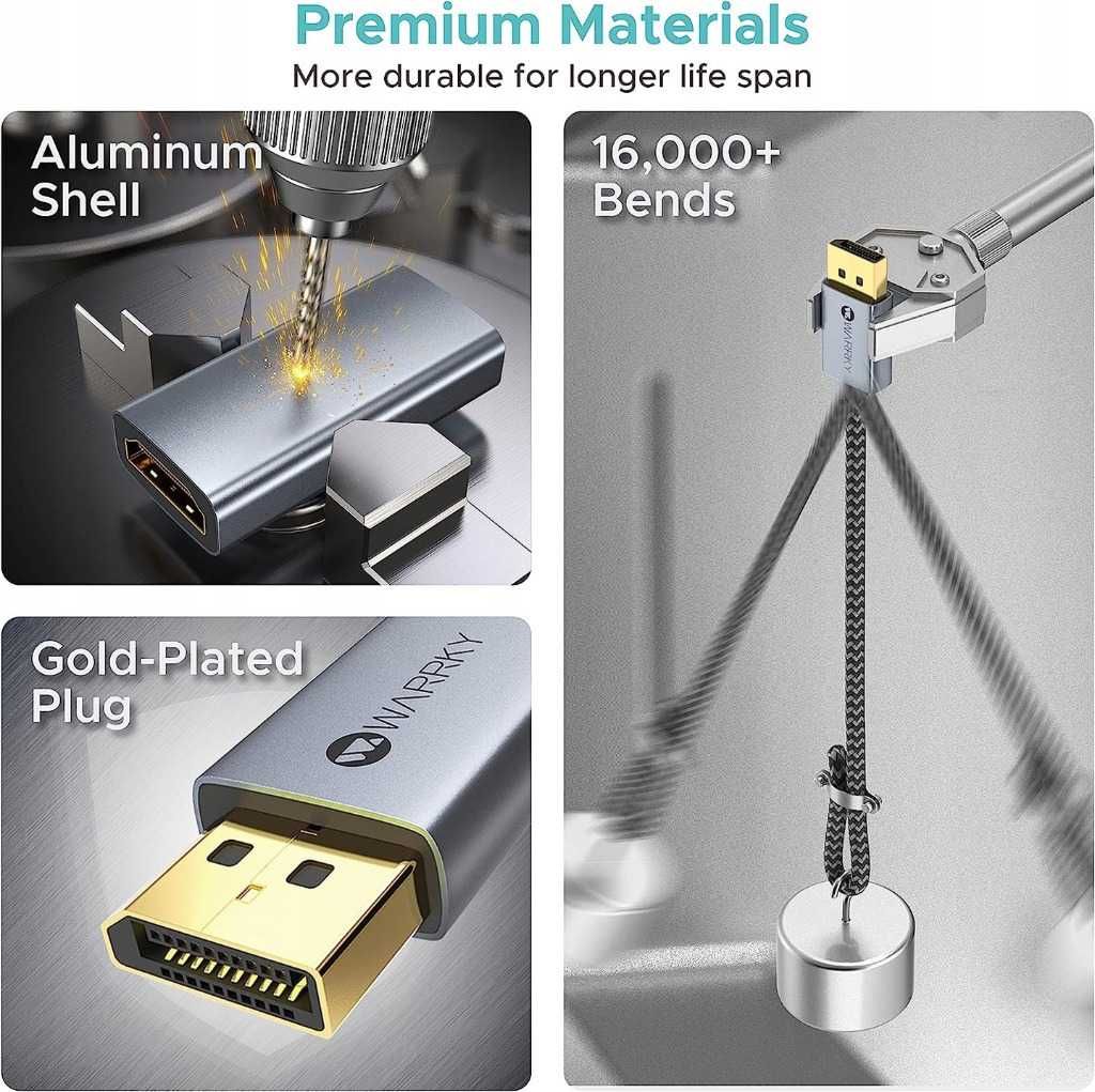 WARRKY-DH01-Adapter DisplayPort na Hdmi 4K przy 30 Hz
